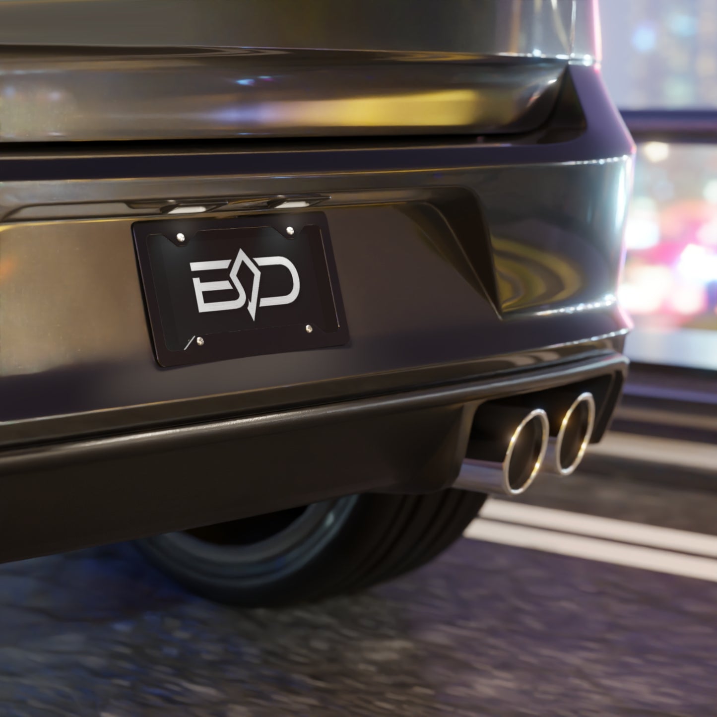 Black Diamond Vanity Plate — Black Plate with Bold BD Logo