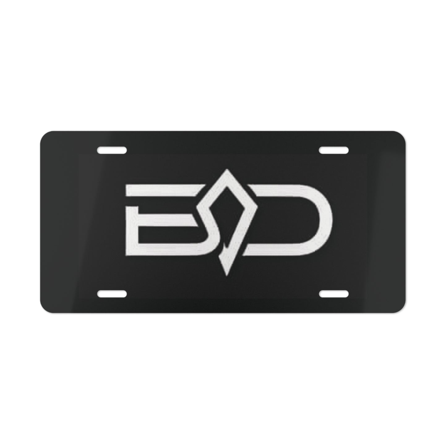 Black Diamond Vanity Plate — Black Plate with Bold BD Logo