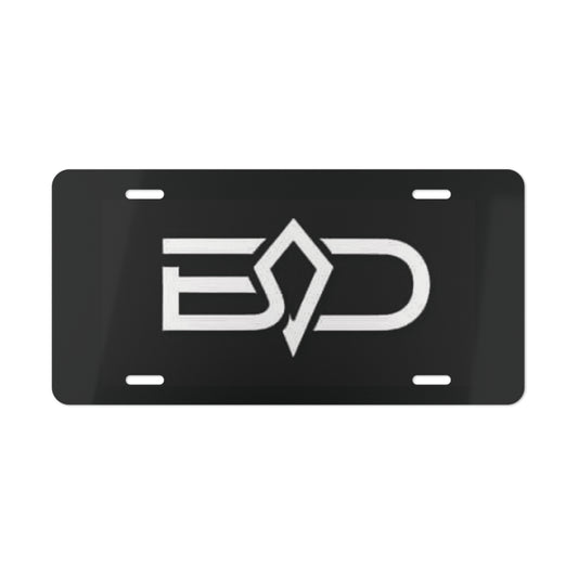 Black Diamond Vanity Plate — Black Plate with Bold BD Logo